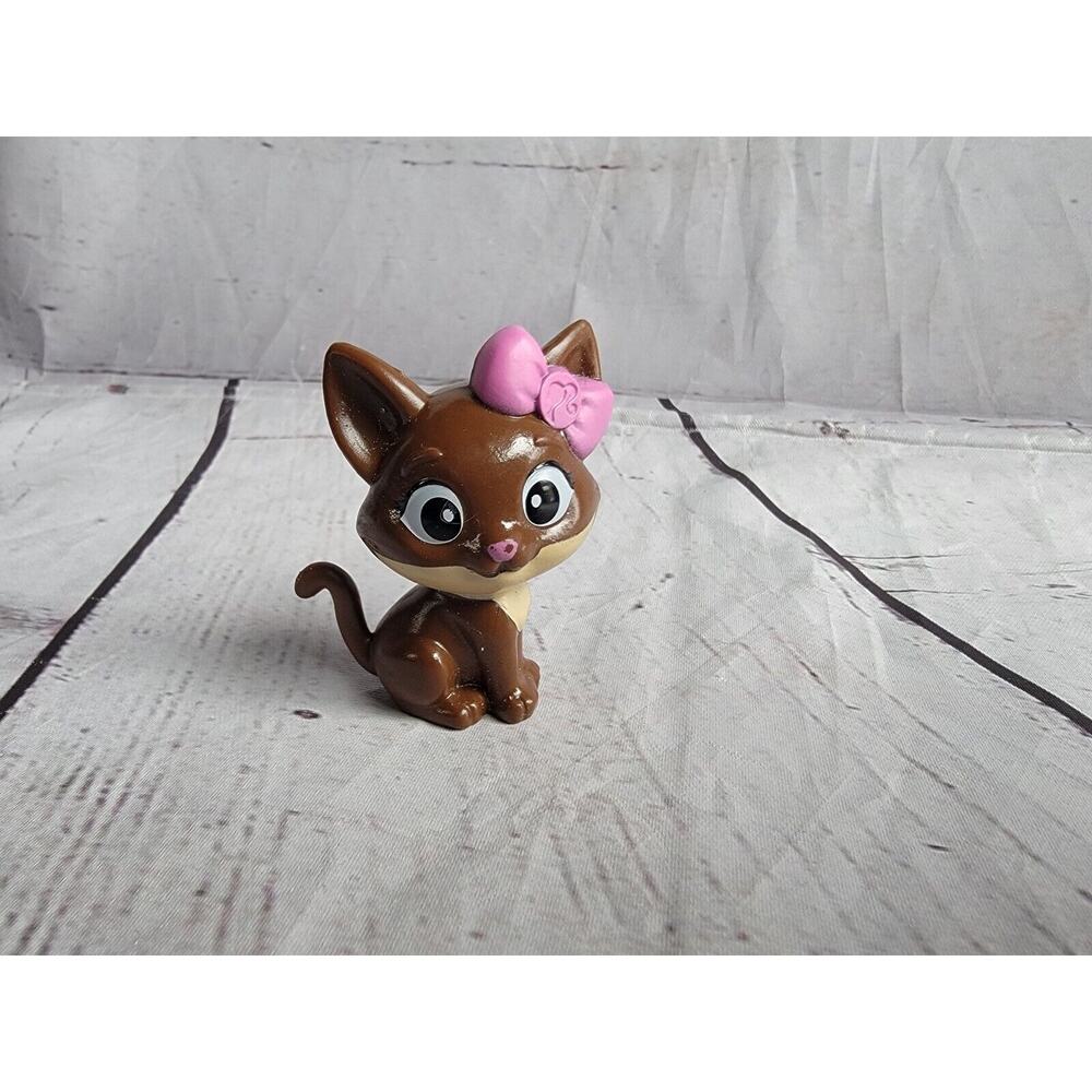 Mattel Barbie Mini Kitty Cat Kitten Figurine brown cat pink bow